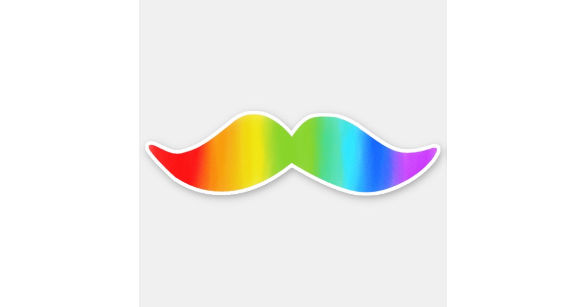 transparent rainbow mustache