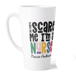 Funny rainbow nurse typography thanks you modern m latte mug