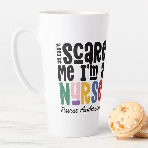 Funny rainbow nurse typography thanks you modern m latte mug