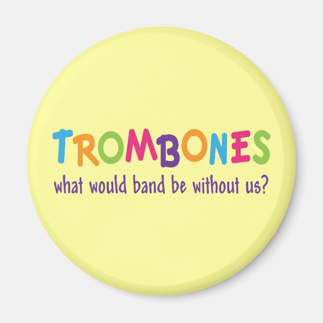 Funny Rainbow Trombone Band Gift Magnet (Front)