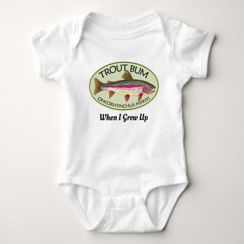 Funny Rainbow Trout Bum Fishing Anglers Baby Bodysuit