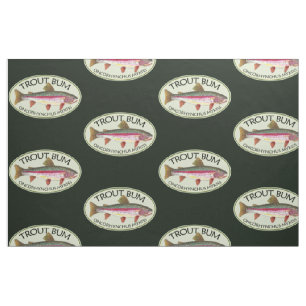 Funny Rainbow Trout Bum Fishing Fabric