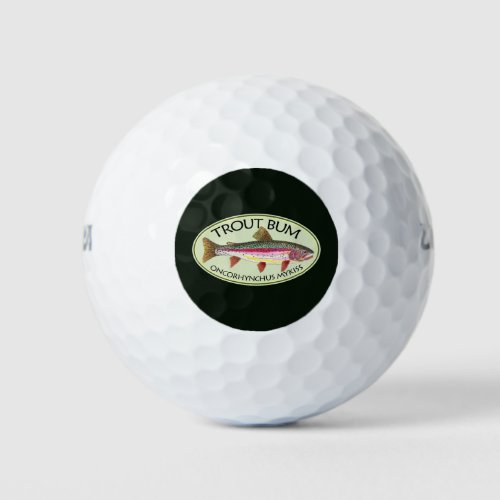 Funny Rainbow Trout Bum Fishing Golf Balls