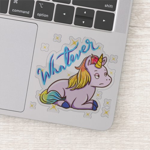 Funny Rainbow Unicorn Whatever Gag Sticker