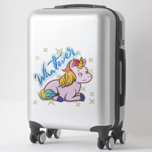 Funny Rainbow Unicorn Whatever Gag Sticker