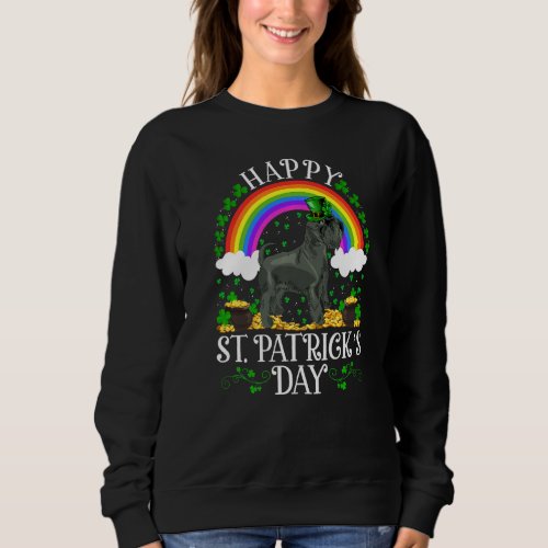 Funny Rainbow Vintage Giant Schnauzer Dog St Patri Sweatshirt