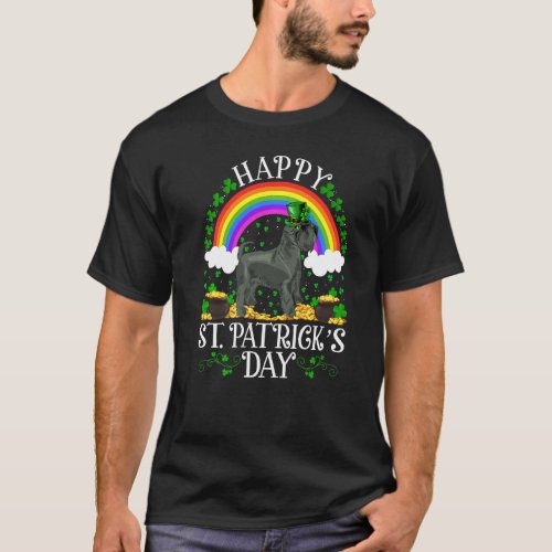 Funny Rainbow Vintage Giant Schnauzer Dog St Patri T_Shirt