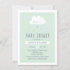 Funny Rainy Cloud Baby Shower Invitation in Mint