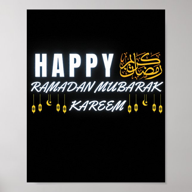 Funny Ramadan Mubarak Kareem for Muslims Islamic Poster (Front)