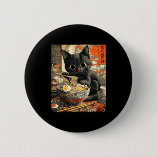 Funny Ramen Cat Noodle Lovers Anime Otaku  Button
