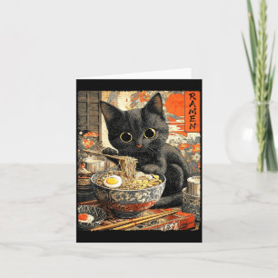 Funny Ramen Cat Noodle Lovers Anime Otaku Card