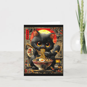 Funny Ramen Cat Noodle Lovers Anime Otaku Card