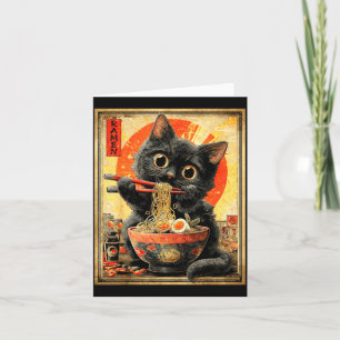 Funny Ramen Cat Noodle Lovers Anime Otaku  Card