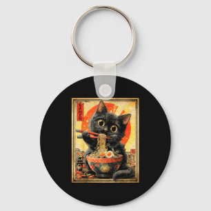 Funny Ramen Cat Noodle Lovers Anime Otaku Keychain