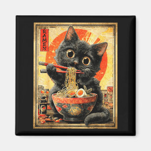 Funny Ramen Cat Noodle Lovers Anime Otaku  Magnet