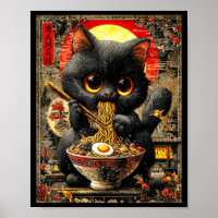 Funny Ramen Cat Noodle Lovers Anime Otaku 