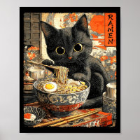 Funny Ramen Cat Noodle Lovers Anime Otaku