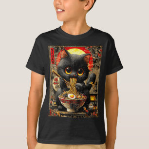 Funny Ramen Cat Noodle Lovers Anime Otaku  T-Shirt