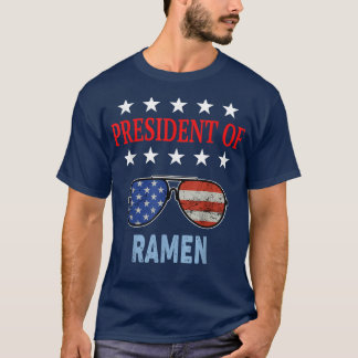 Funny Ramen Lover USA Flag  T-Shirt