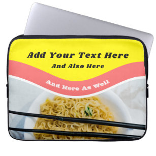 Funny Ramen Noodles Packet Custom Message Laptop Sleeve