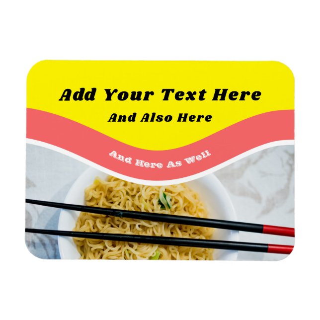 Funny Ramen Noodles Packet Custom Message Magnet (Horizontal)