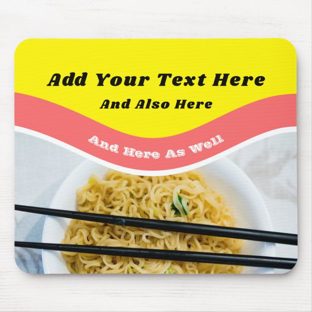 Funny Ramen Noodles Packet Custom Message Mouse Pad (Front)