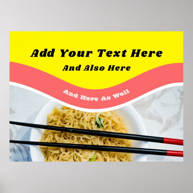 Funny Ramen Noodles Packet Custom Message Poster (Front)