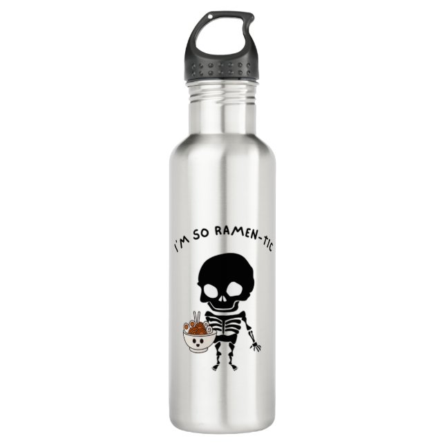 Funny Ramen Stainless Steel Water Bottle (Front)