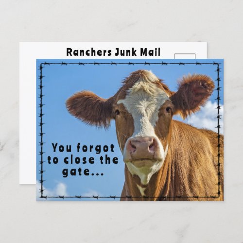 Funny Ranchers Junk Mail Country Western Tales Postcard