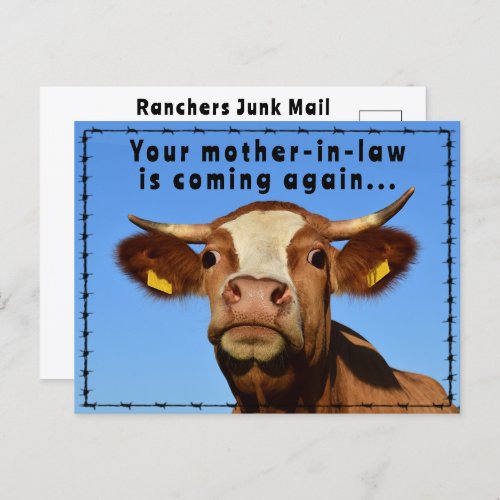 Funny Ranchers Junk Mail Country Western Tales  Postcard