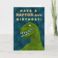 Funny Raptor Dinosaur Happy Birthday Pun Cool