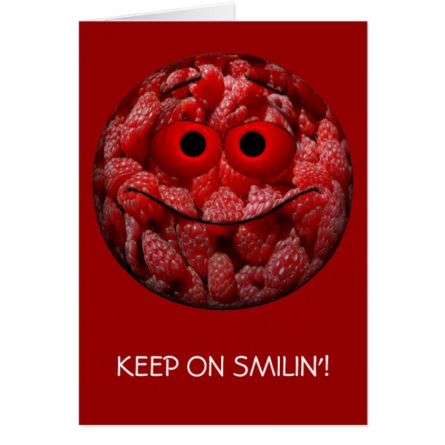 Funny Raspberry Emoticon Cards (Front)