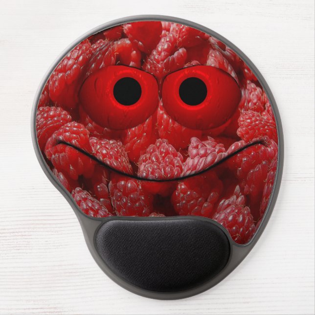 Funny Raspberry Emoticon Gel Mouse Pad (Front)