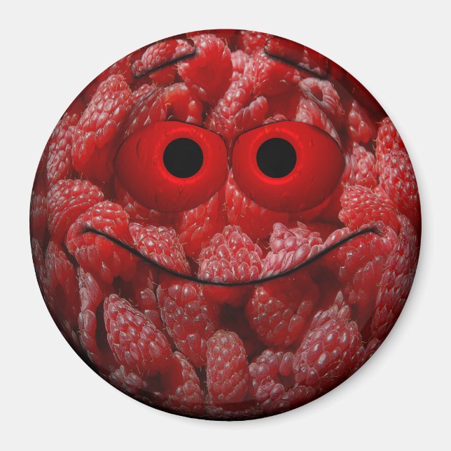 Funny Raspberry Emoticon Magnet (Front)