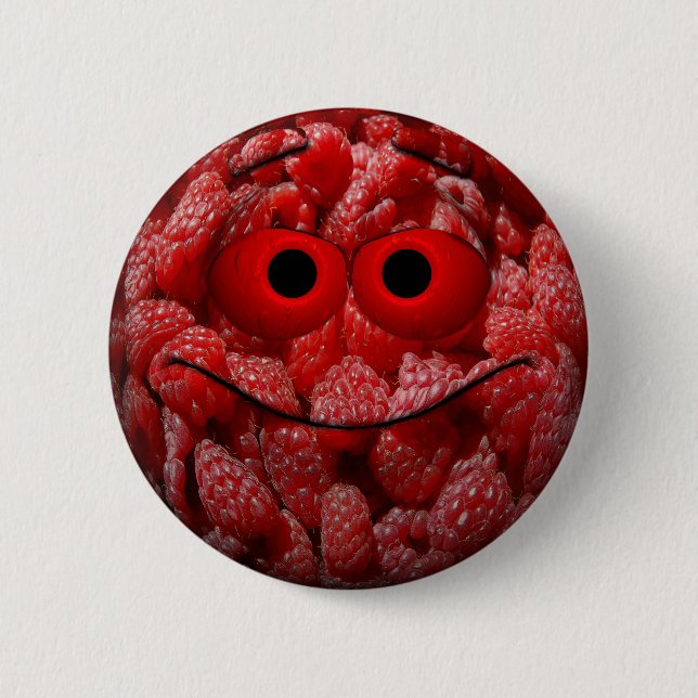 Funny Raspberry Emoticon Pinback Button (Front)