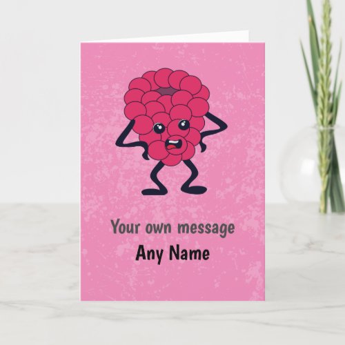 Funny Raspberry Themed Custom Birthday or Any Card