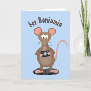 Funny rat and camera personalized birthday card
