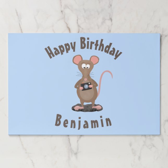 Funny rat and camera personalized birthday paper pad (Front)