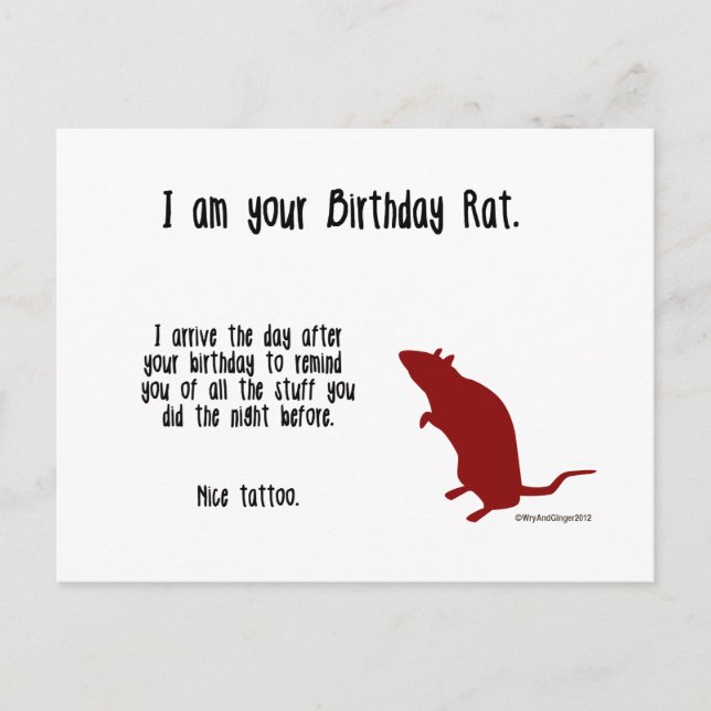 Funny Rat Birthday Card (Front)