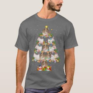 Funny Rat Lover Xmas Lighting Santa Rat Christmas  T-Shirt
