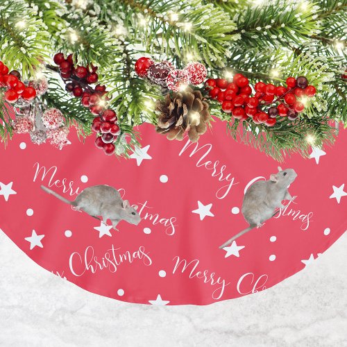 Funny Rat Photo Rodent Pet Red Custom Christmas Brushed Polyester Tree Skirt