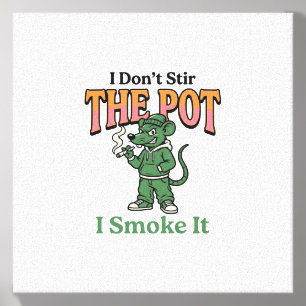 Funny Rat Pot Quote Vintage Engraving Design_1 Canvas Photo Tile