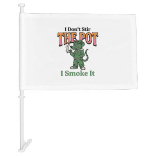 Funny Rat Pot Quote Vintage Engraving Design_1 Car Flag