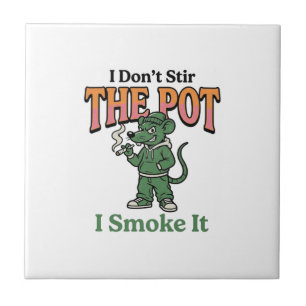 Funny Rat Pot Quote Vintage Engraving Design_1 Ceramic Tile