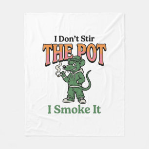 Funny Rat Pot Quote Vintage Engraving Design_1 Fleece Blanket