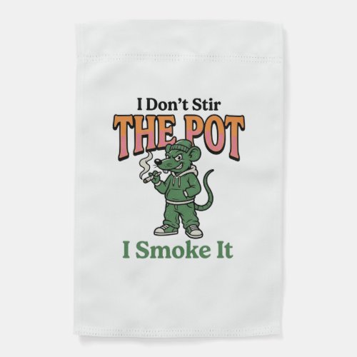 Funny Rat Pot Quote Vintage Engraving Design_1 Garden Flag