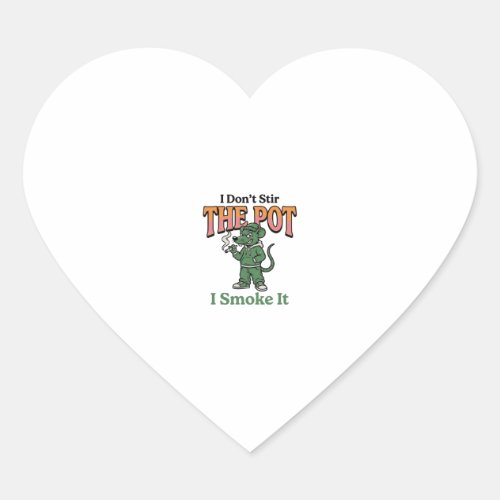Funny Rat Pot Quote Vintage Engraving Design_1 Heart Sticker