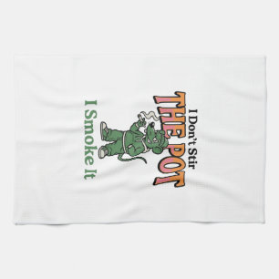 Funny Rat Pot Quote Vintage Engraving Design_1 Kitchen Towel