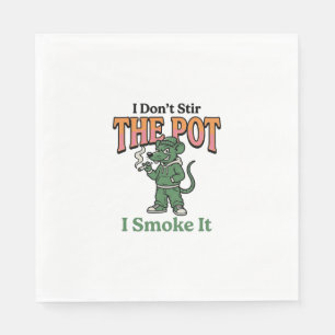 Funny Rat Pot Quote Vintage Engraving Design_1 Napkins