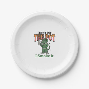 Funny Rat Pot Quote Vintage Engraving Design_1 Paper Plates